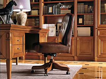 Fauteuil pivotant en cuir avec roulettes Martini Interiors Incontri usine MARTINI INTERIORS de l'Italie