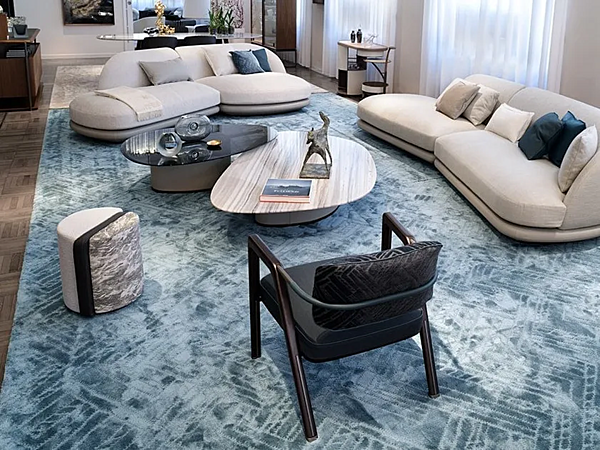 Fauteuil en cuir et tissu avec accoudoirs Elsa GIORGETTI usine GIORGETTI de l'Italie. Foto №7