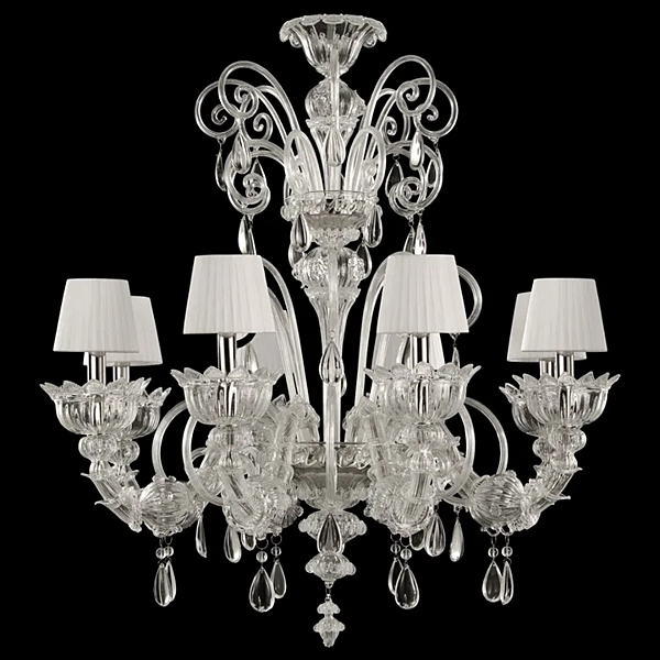 Chandelier en verre de Murano avec cristaux Montecristo MULTIFORME SRP0545-8-C usine MULTIFORME de l'Italie. Foto №2