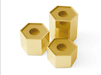 Support de bougie hexagonal en laiton Gallotti&Radice usine Gallotti & Radice de l'Italie