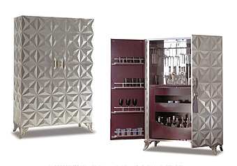 Armoire de salle de bain avec portes en feuille d'argent DIAMOND Bizzotto Italia 548