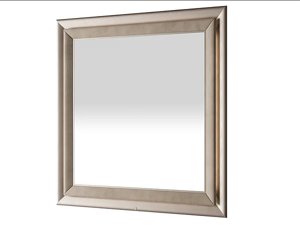 Miroir carré en bois et nubuck avec éclairage intégré Dragonfly CPRN HOMOOD D608 usine CPRN HOMOOD de l'Italie. Foto №1