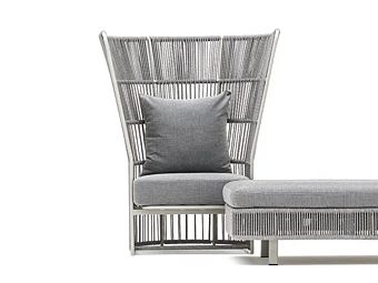 Fauteuil haut dos en fibre synthétique tissé VARASCHIN Tibidabo 1069
