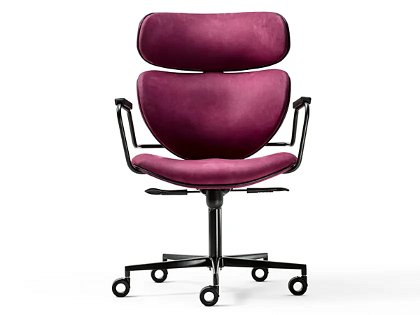 Chaise de bureau avec accoudoirs en nubuck Black Tie collection Asia Office ASI10OF usine Black Tie de l'Italie. Foto №1
