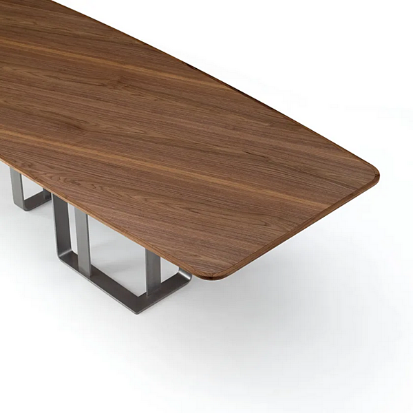 Table en bois avec base en métal Leonardo L625 ARTE BROTTO L625/200L, L625/250L usine Arte Brotto de l'Italie. Foto №2