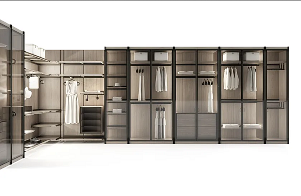 Garde-robe d'angle en frêne avec éclairage intégré GIORGETTI Miyabi usine GIORGETTI de l'Italie. Foto №3