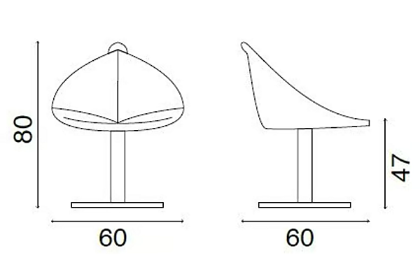 Chaise pivotante en cuir tanné Fiorile FASEM FIORILE BT usine FASEM de l'Italie. Foto №9