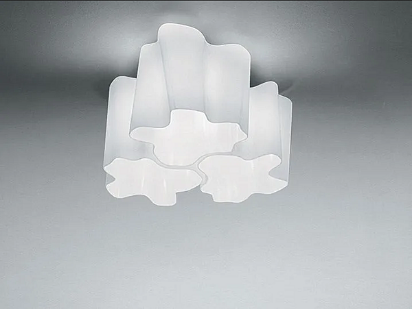 Lampe de plafond en verre soufflé halogène 3x120 Artemide Logico 0458020A/0693020A/0645020A/0458010A usine Artemide de l'Italie. Foto №2