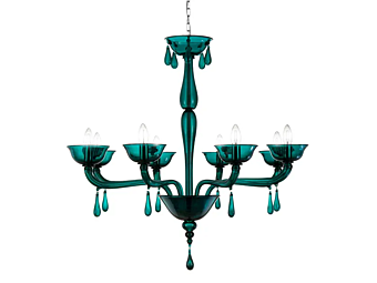Chandelier en verre de Murano fait main Portofino MULTIFORME L0356-8-G2 Chandelier en verre de Murano fait main Portofino MULTIFORME L0356-8-G2 usine MULTIFORME de l'Italie