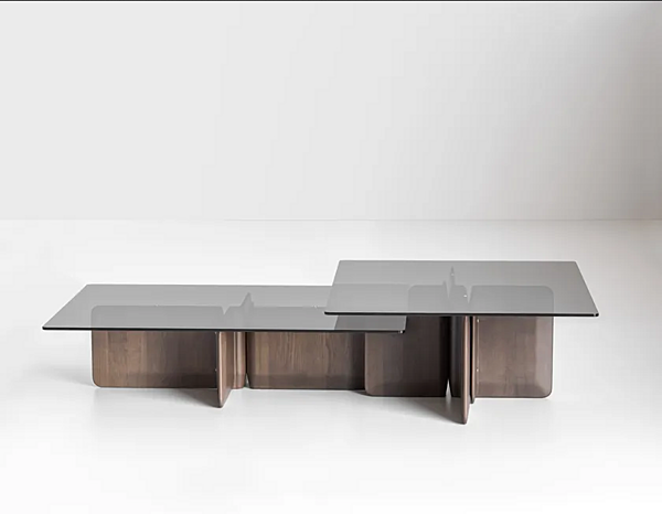 Table basse en bois et verre Potocco Shape 954 954/TBR1, 954/TBR2 usine POTOCCO de l'Italie. Foto №4