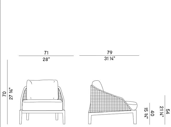 Fauteuil avec accoudoirs en tissu Grace Potocco 834 PB 834/PB usine POTOCCO de l'Italie. Foto №4