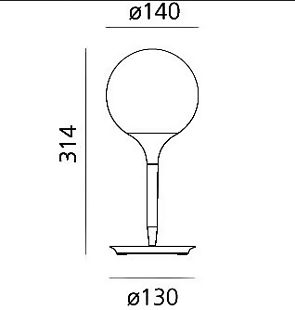 Lampe de table en verre soufflé Castore Artemide usine Artemide de l'Italie. Foto №5