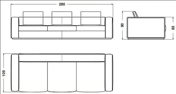 Canapé 4 places en nubuck Eclipse CPRN HOMOOD E224 usine CPRN HOMOOD de l'Italie. Foto №3