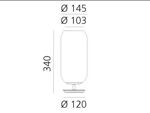 Lampe de table en verre soufflé LED Gople Artemide usine Artemide de l'Italie. Foto №24