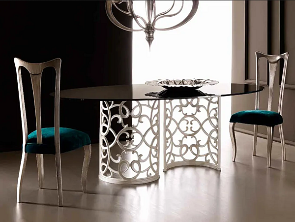 Chaise en tissu rembourrée Antares CORTEZARI usine CORTE ZARI de l'Italie. Foto №2