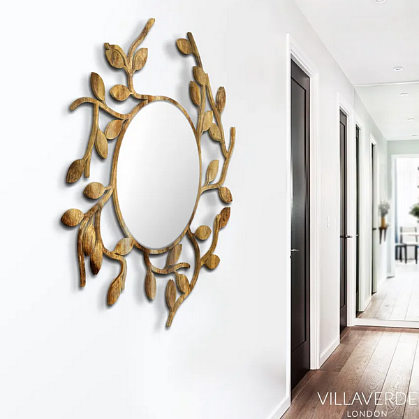 Miroir mural rond en métal collection Foliage Abrissi 11097 usine ABRISSI de l'Italie. Foto №2