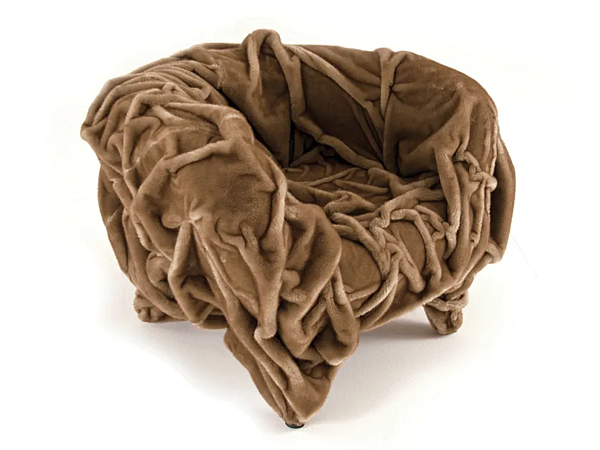 Fauteuil en tissu avec accoudoirs Grinza Edra GRZ010 usine EDRA de l'Italie. Foto №1