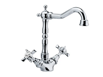Robinet en acier pour lavabo à poser 1 trou Princeton Gaia Mobili usine GAIA de l'Italie