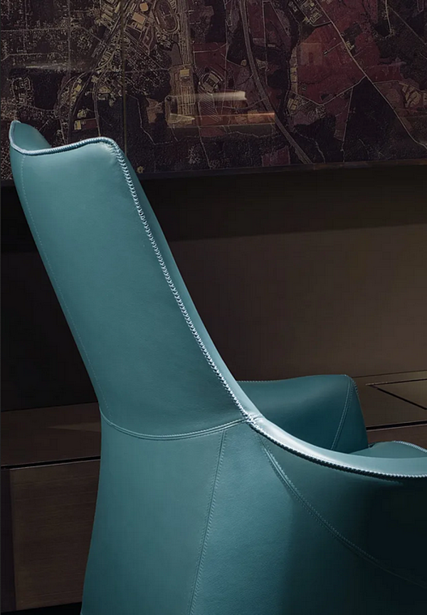 Fauteuil en cuir avec accoudoirs Mobius GIORGETTI usine GIORGETTI de l'Italie. Foto №4