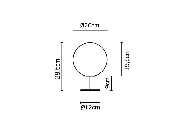 Lampe de table en verre Lumi Sfera Fabbian usine Fabbian de l'Italie. Foto №4