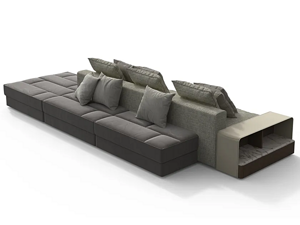 Canapé d'angle en tissu avec range-revues intégré GIORGETTI Skyline usine GIORGETTI de l'Italie. Foto №1