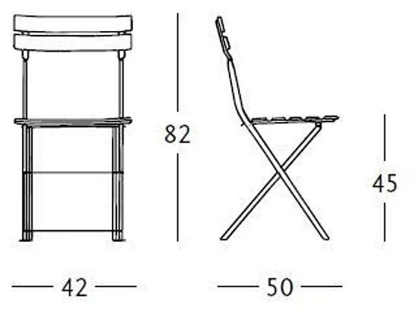 Chaise pliante en acier inoxydable Celestina ZANOTTA usine ZANOTTA de l'Italie. Foto №6