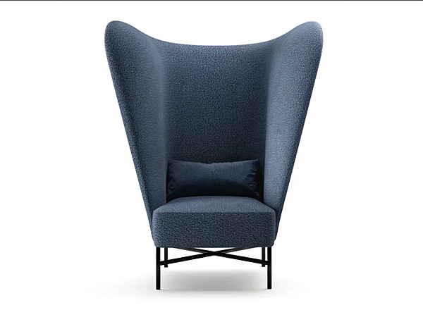 Fauteuil haut en tissu avec accoudoirs Circus Innova Imbottiti usine Innova Imbottiti de l'Italie. Foto №1