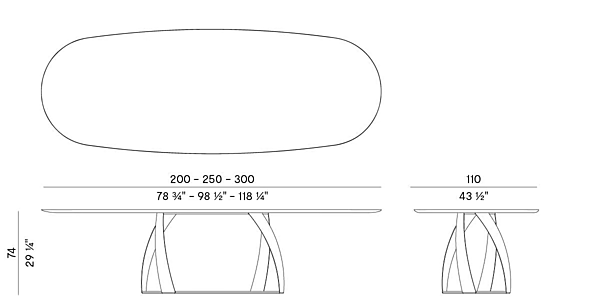 Table ovale en marbre Bon Bon 770 TG O Potocco 770/TG-O usine POTOCCO de l'Italie. Foto №3