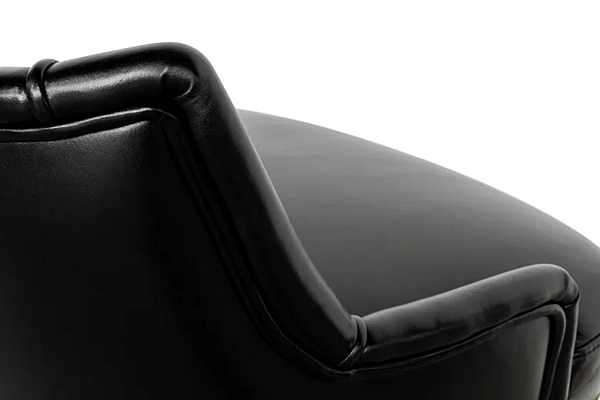 Tabouret en cuir rembourré avec dossier prune BRABBU usine BRABBU de l'Italie. Foto №7