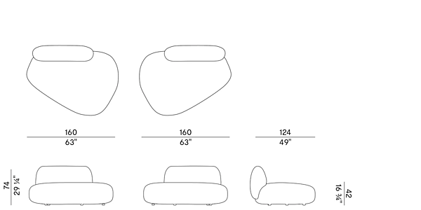 Canapé modulable en tissu Jade 953 D Potocco 953/D usine POTOCCO de l'Italie. Foto №14