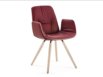 Fauteuil en cuir rembourré avec accoudoirs Lisa Eforma Fauteuil en cuir rembourré avec accoudoirs Lisa Eforma usine Eforma de l'Italie