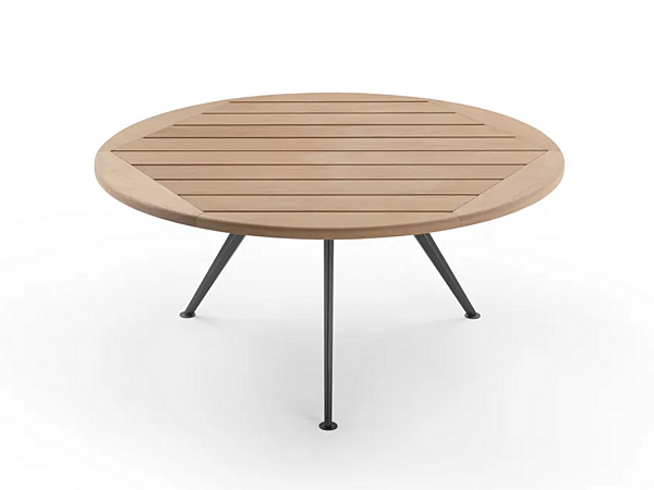 Table de jardin ronde en iroko Zefiro extérieur FLEXFORM usine FLEXFORM de l'Italie. Foto №1