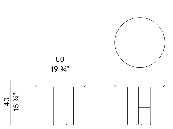 Table d'appoint ronde en acier avec plateau en grès porcelainé Potocco Double L 952 TC Out 952/TC-OUT usine POTOCCO de l'Italie. Foto №3