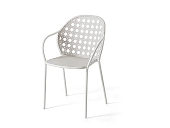 Chaise de jardin en acier inoxydable avec accoudoirs Gervasoni Brise 24 usine Gervasoni de l'Italie