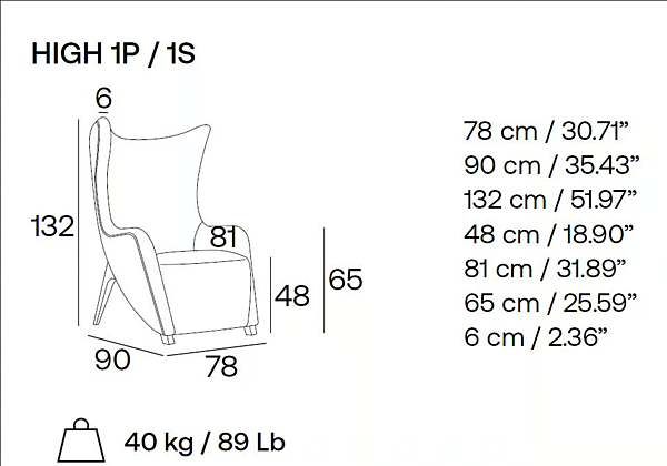 Fauteuil en tissu avec accoudoirs haut Gea Adrenalina IMB1050019 usine ADRENALINA de l'Italie. Foto №4