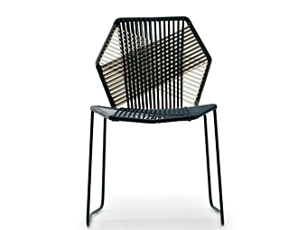 Chaise tissée en cordon polymère Tropicalia Moroso usine Moroso de l'Italie