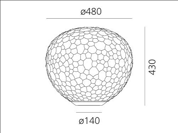 Lampe de table en verre soufflé Artemide Meteorite 1703110A, 1700010A, 1711010A usine Artemide de l'Italie. Foto №12