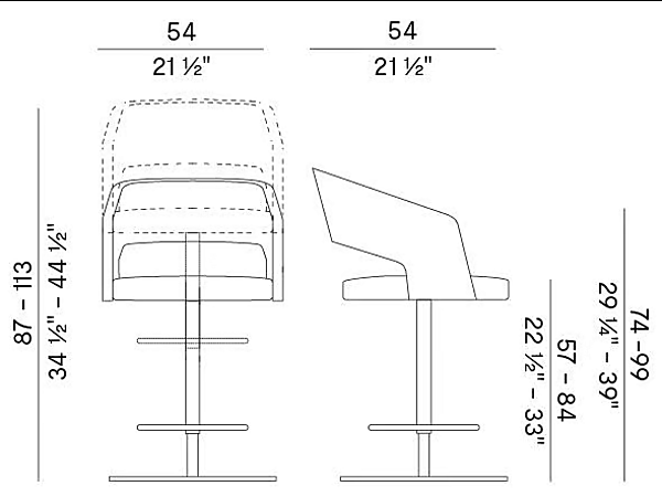 Tabouret haut avec repose-pieds en métal Potocco Jolly 751 AII Gaz 751/AII-GAS usine POTOCCO de l'Italie. Foto №4