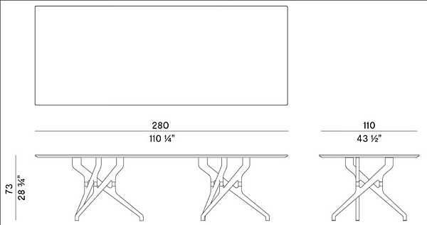 Table à manger rectangulaire en frêne Potocco Torso 837 TR 837/TR usine POTOCCO de l'Italie. Foto №3