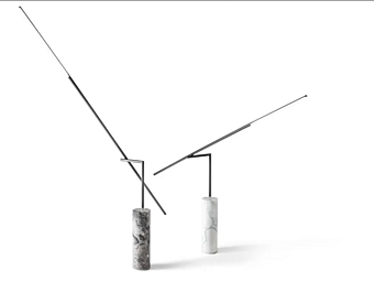 Lampadaire en métal peint et marbre LED Libra GIORGETTI