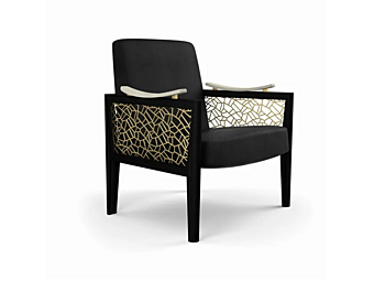 Fauteuil rembourré avec accoudoirs en tissu Dahlia MARIONI 02701