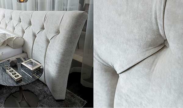 Lit double avec tête de lit capitonnée en tissu OPERA CONTEMPORARY ANGELO CAPPELLINI usine OPERA CONTEMPORARY de l'Italie. Foto №5