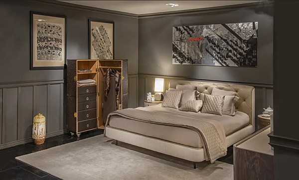 Lit en cuir avec tête de lit capitonnée FORMITALIA Overseas usine FORMITALIA de l'Italie. Foto №3