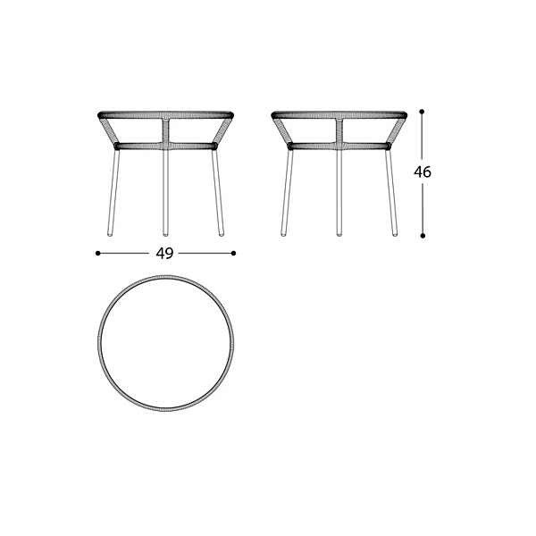 Table d'appoint ronde en aluminium et bois collection Emma Cross VARASCHIN 24870, 24871 usine VARASCHIN de l'Italie. Foto №15