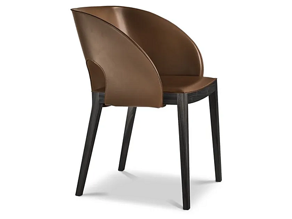 Fauteuil en cuir tanné avec accoudoirs Voile i 4 Mariani usine i 4 Mariani de l'Italie. Foto №3