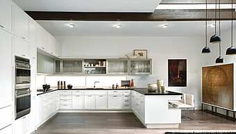 Cuisine équipée avec péninsule en bois Aster Cucine Timeline Cuisine équipée avec péninsule en bois Aster Cucine Timeline usine Aster Cucine de l'Italie