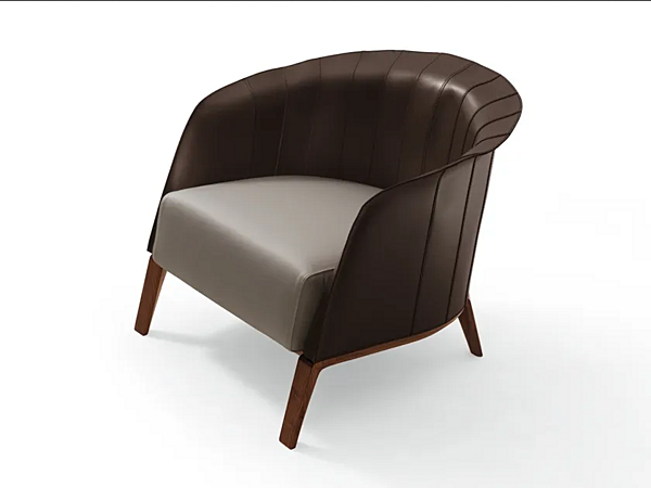 Fauteuil en cuir avec accoudoirs GIORGETTI Aura 63981, 63982 usine GIORGETTI de l'Italie. Foto №1