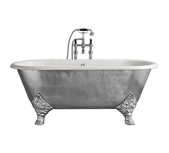 Baignoire autoportante en feuille d'argent sur pieds Carlton Silver Gentry Home usine Gentry Home de l'Italie