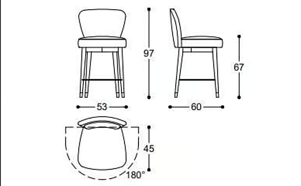 Tabouret haut pivotant en cuir Olivia Black Tie OLI67, OLI77, OLI67SW, OLI77SW usine Black Tie de l'Italie. Foto №7