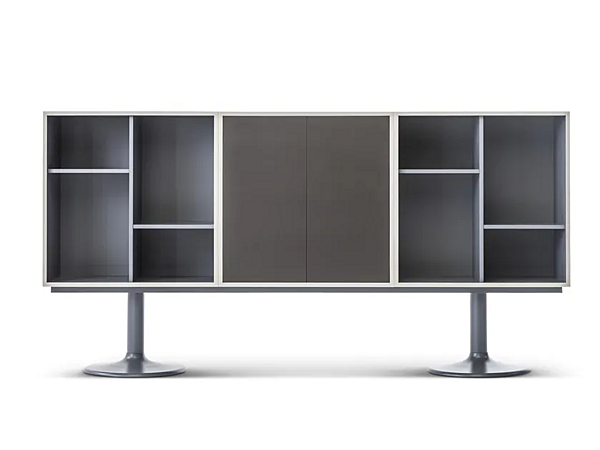 Buffet en bois 20 casiers CASSINA pieds corolle 020 usine CASSINA de l'Italie. Foto №1